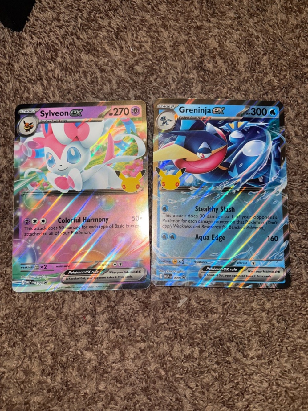 Sylveon EX & Greninja EX Oversize Promo Cards Pokemon 30th Anniversary
